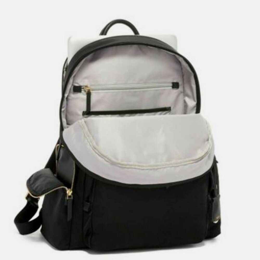 Brand new TUMI /Voyageur Carson Backpack Black/Gold Hardware